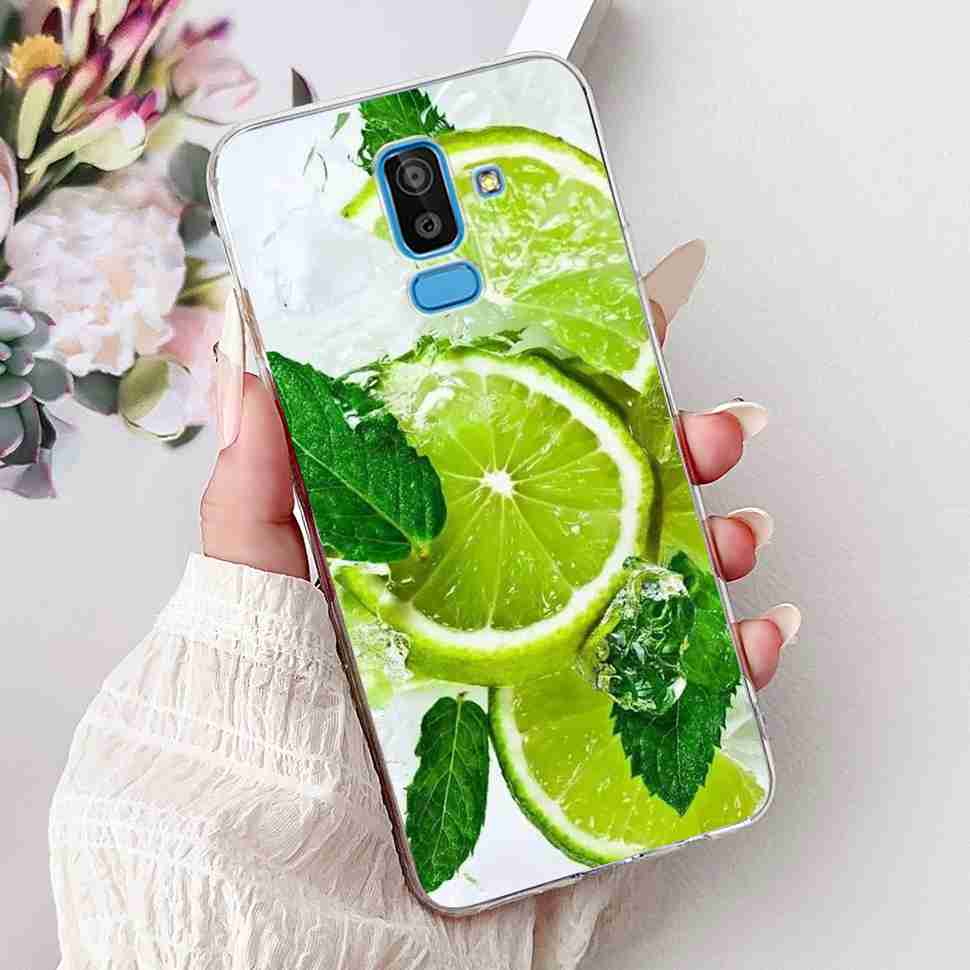 For Samsung Galaxy J8 2018 6.0" Case Summer Fresh Lemon Daisy Soft Silicone TPU Cover For Samsung J8 J8 2018 Protective Shell
