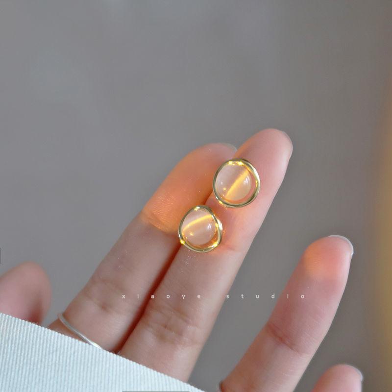 Opal stud earrings women s Korean temperament earrings niche design jewelry new