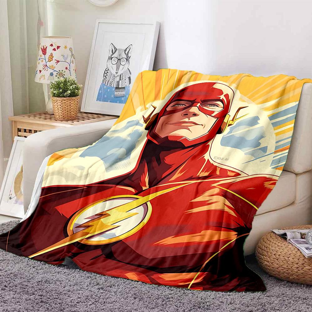 1pc Flash superhero Blanket Polyester Fiber, All Season Comfort for Sofa, Bed, Office, Car, Camping Ideal Home Decor & Gift, Office Comfort