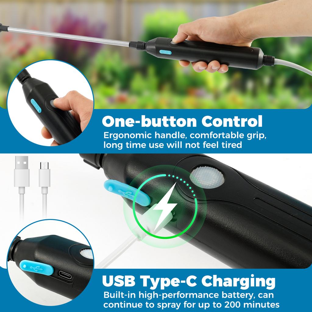 Ogród Elektryczny Opryskiwacz 8L Automatyczne Narzędzie do Nawadniania Roślin z Regulowanym Paskiem Chowanym Lanca Zasilany Bateryjnie Opryskiwacz do Trawy