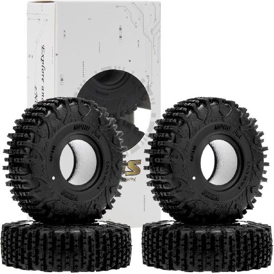 1.0 Tires - MS6 MPRO Pin Tires for TRX4M SCX24 FCX24 AX24 1/24 1/18 RC Crawler, 0.79/2.36/R1.0, #M1002