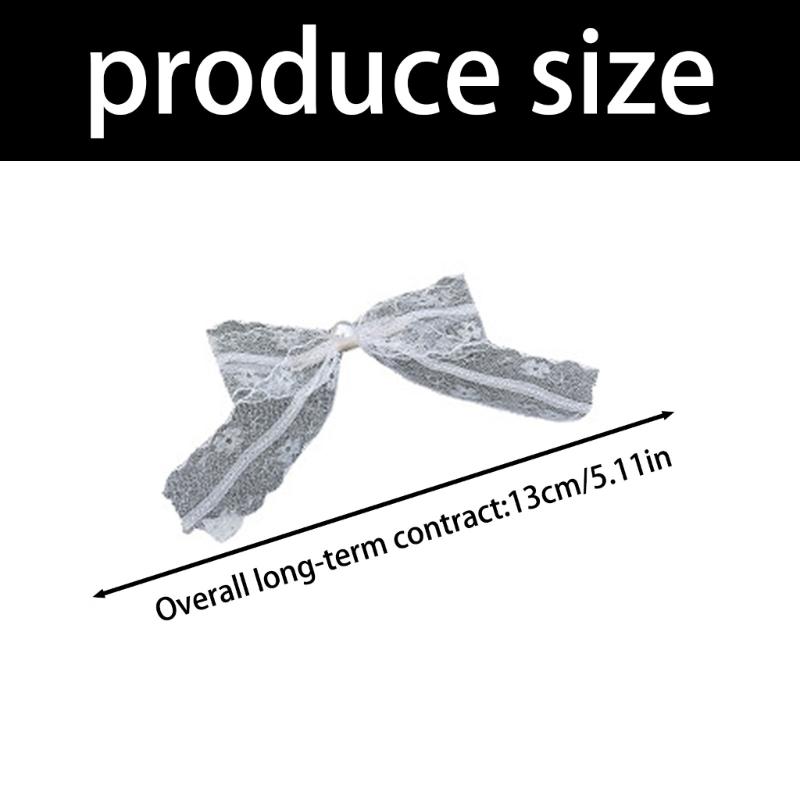 2pcs French Imitation Pearls Lace Bows Hair Clip Elegant Hair Accessories For Women Girls Bridal Party Everyday Use