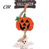 Retro Distressed Holiday Plaque Happy Halloween Wooden Sign, Spooky Pumpkin Ghost Cat Bat Door Hanger, Wall Decor Rustic Farmhouse Hanging Sign