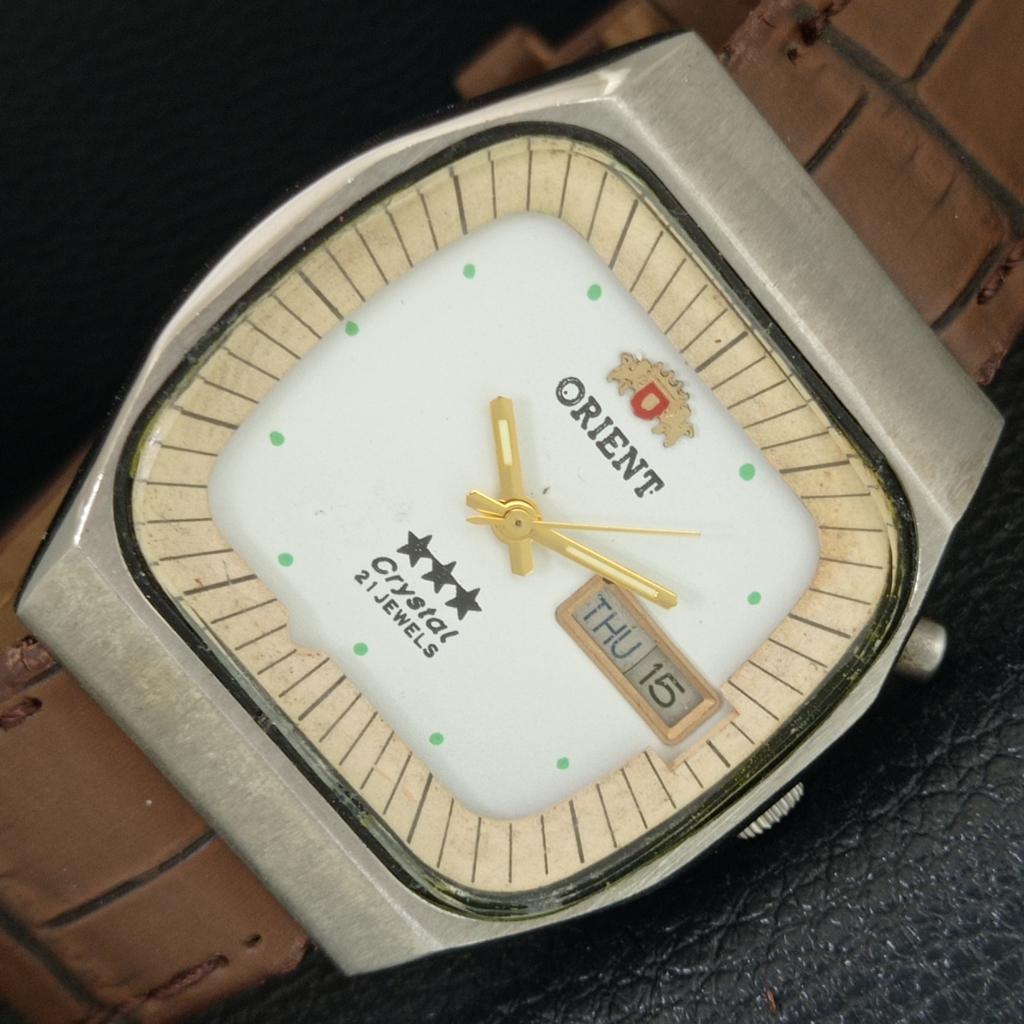 

ЯПОНСЬКИЙ ВІНТАЖНИЙ ORIENT CRYSTAL АВТОМАТИЧНИЙ ЧОЛОВІЧИЙ ГОДИННИК З БІЛИМ ЦИФЕРБЛАТОМ a704889-1