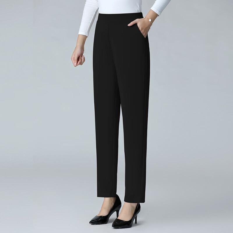 Pasite Dam Elastiska Casual Byxor med Raka Ben