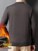 Men's Solid Color Half-High Collar Fleece Knit Sweater - Warm, Casual Base Layer Shirt