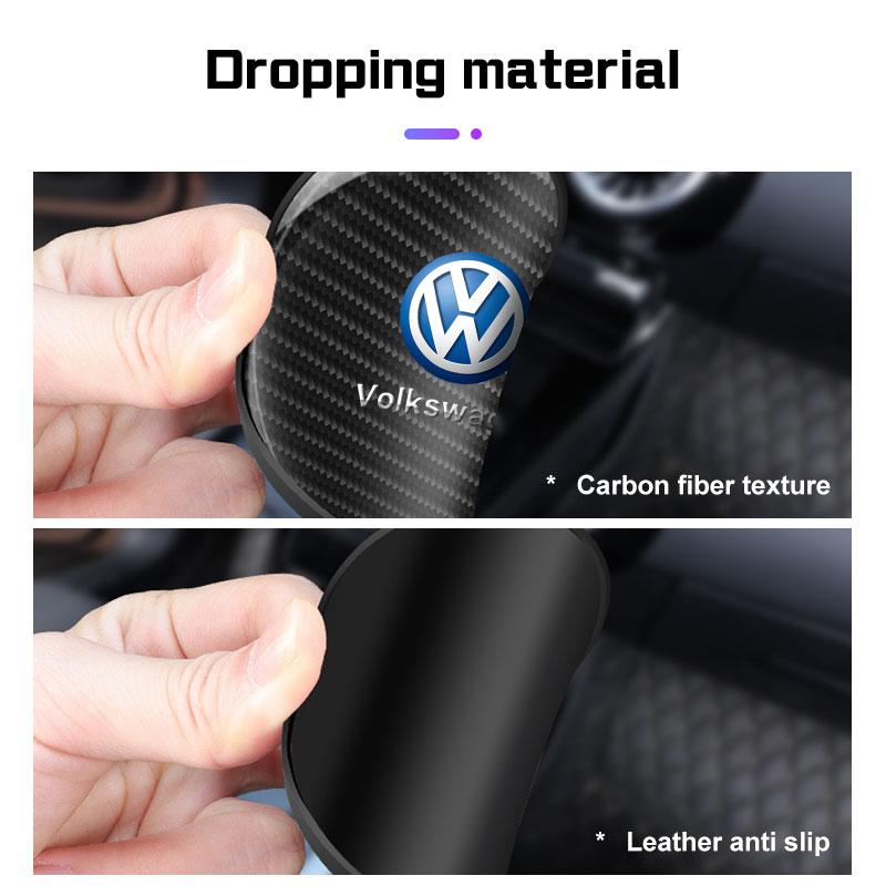 2Pcs Car Coaster Water Cup Bottle Mat Anti-slip Pad for Volkswagen VW R Rline ID.3 ID4 Polo Passat B5 B7 Golf 8 Touran Caddy GTI Wj0