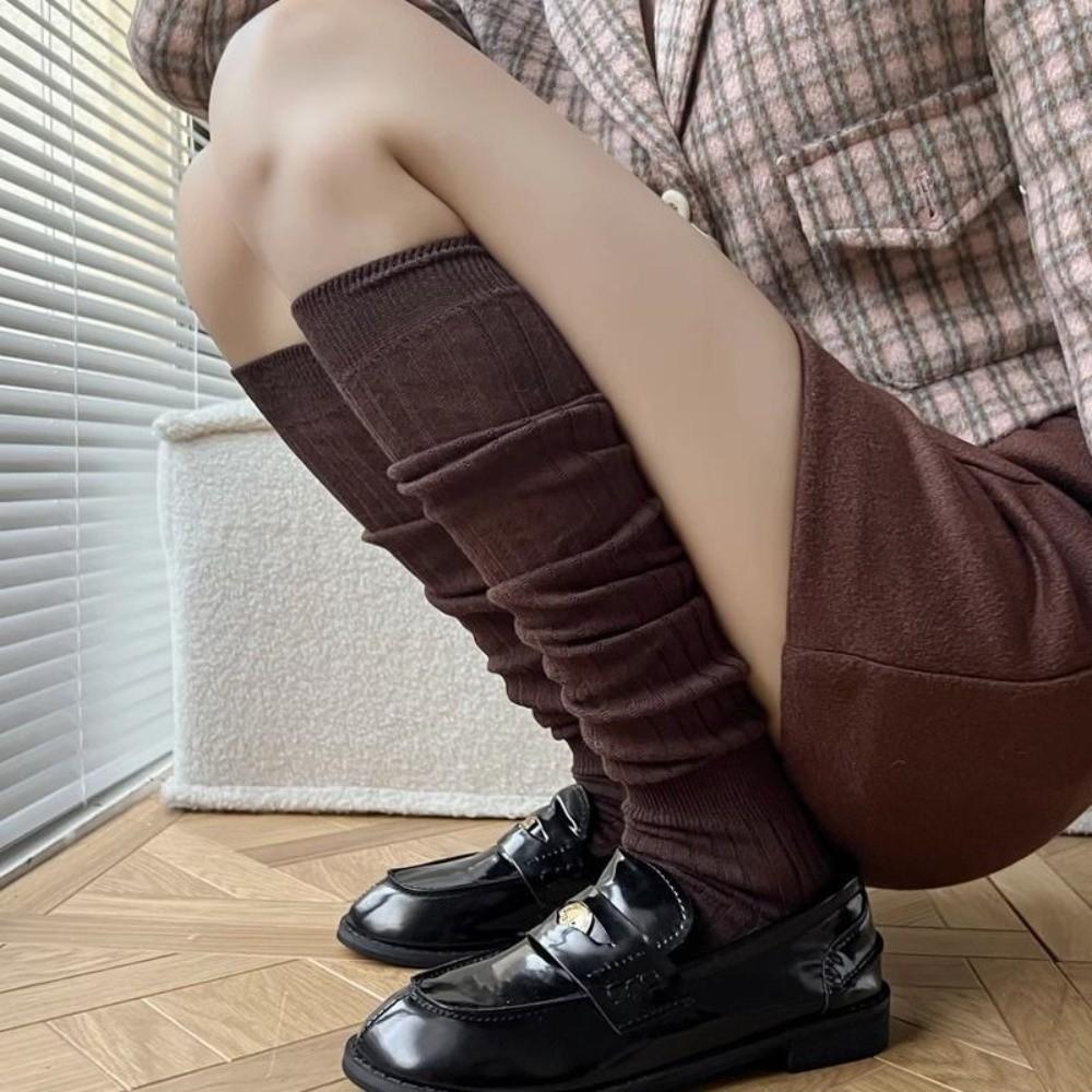 1pair Loose Long Stockings Breathable Mid-Calf Socks Sweet Lolita Ballet Stockings Women