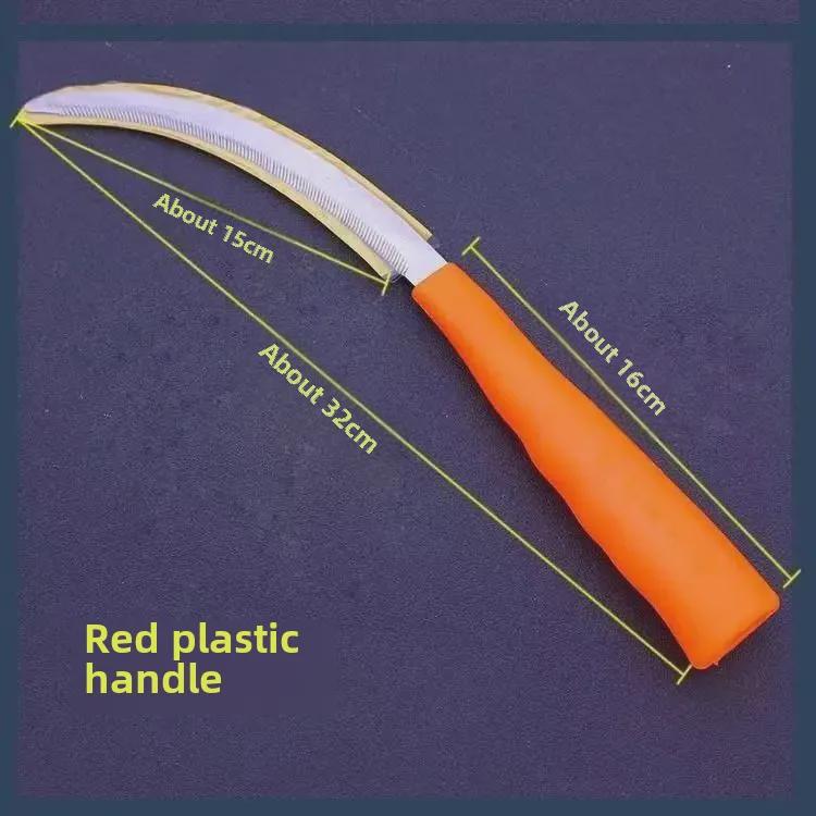 Stainless Steel Serrated Sickle - Fine Teeth Weeding & Mowing Knife