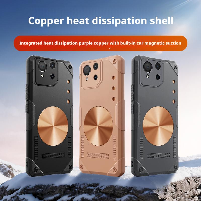 For ASUS ROG Phone 9 Case Lightweight Silicone Copper Heat Sink Refreshing Grip Game Phone Case Cover