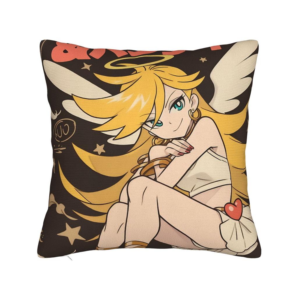 Panty Stocking with Garterbelt Square Pillow Case Cartoon Cushion Covers Custom Zipper Decor Pillowcase for Living Room 40x40cm