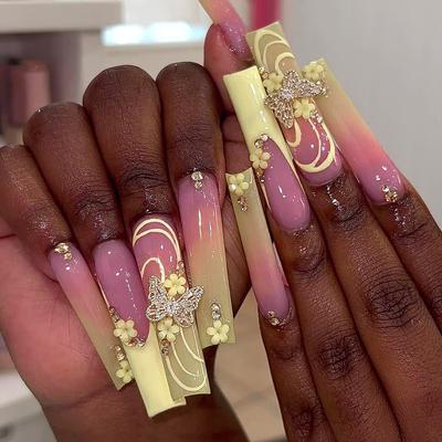 European and American Nail Pieces False Nail Pieces Super Long Nail Piece Butterfly Flower Nail Patch Nail Piece Nail Piece Nail Piece