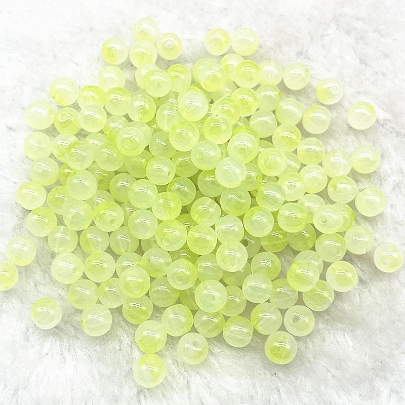 50pcs 8mm Double Color Imitation Jade Round Acrylic Beads Loose Spacer Beads Pattern for Jewelry Making DIY Bracelet Necklace