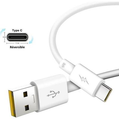 USB Type C Cable - ACCE2S - Xiaomi Mi Note 10 - Fast Charge 5A - 1 M - White