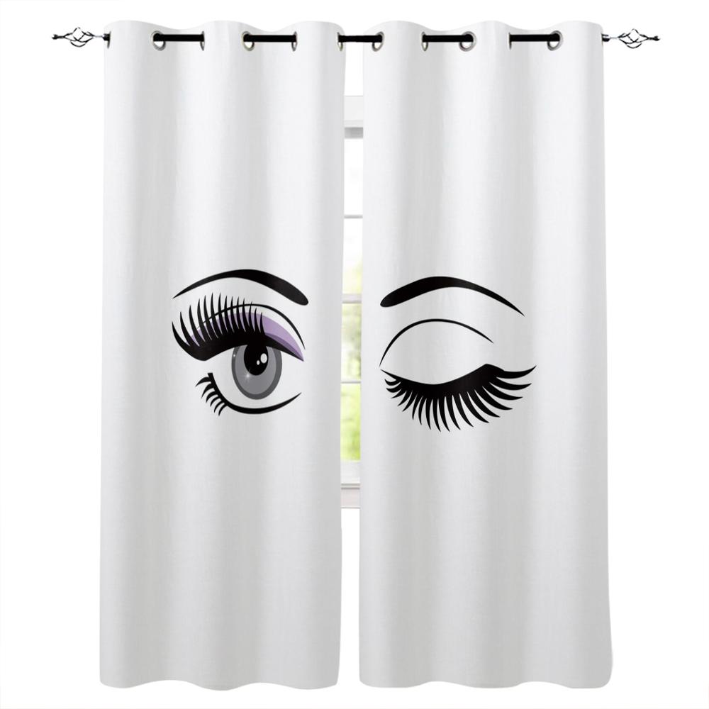 Глаза женские ресницы красивые новые простые шторы украшения дома шторы современные — фото 10