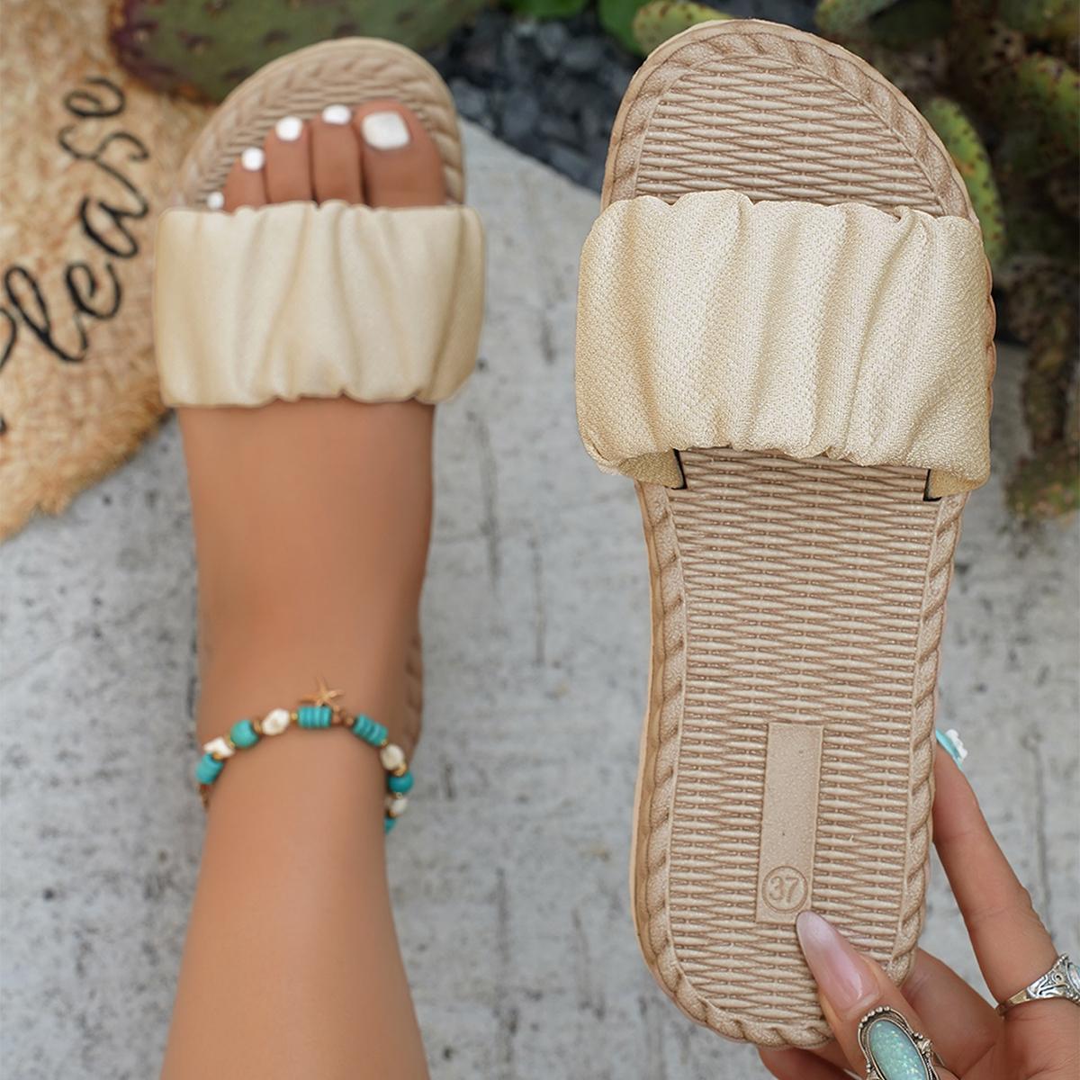 

Модные женские сандалии 2025 Новые летние легкие сандалии Модные пляжные повседневные шлепанцы Уличные туфли-балетки с бантом Домашние тапочки Женские 36