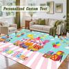 Crystal Velvet Square Rug Custom NameEl Payaso Plim Plim Pattern Non Slip Home Floor Decor Rug