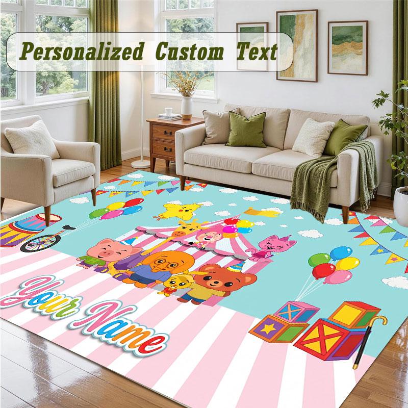 Crystal Velvet Square Rug Custom NameEl Payaso Plim Plim Pattern Non Slip Home Floor Decor Rug