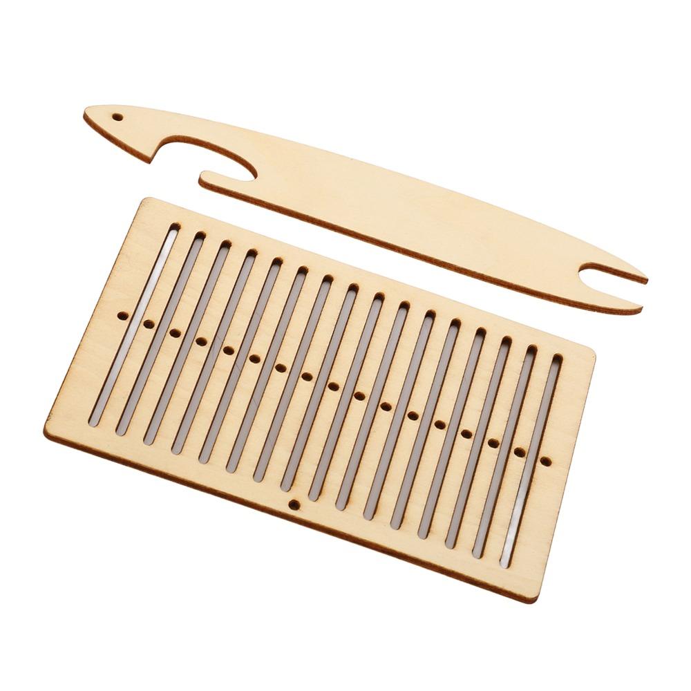 4pcs Wood Weaving Loom Kit Tapestry Comb Included Backstrap Weaving Set  For Adults