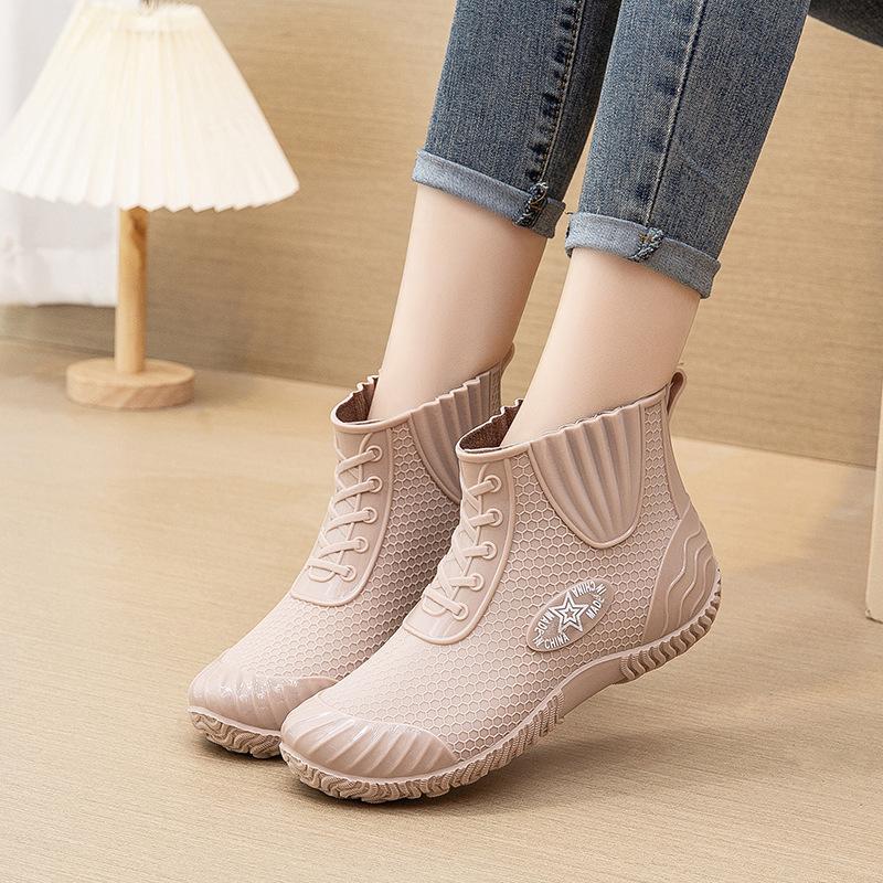 Bequeme und lässige Damen-Ankle Boots, leichte, rutschfeste, wasserdichte Regenstiefel