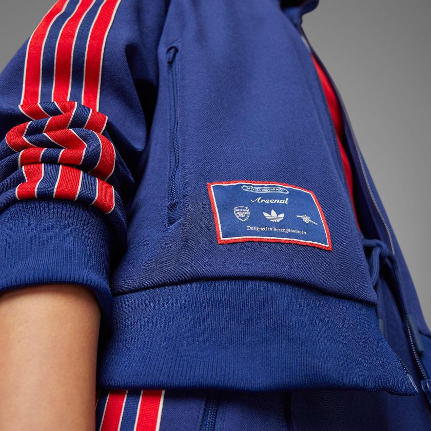 adidas Originals X Arsenal Collaboration SS25 Icons Brand Logo Minimalist Fashion Versatile Long Sleeve Jacket Women Jacket Blue JF0550
