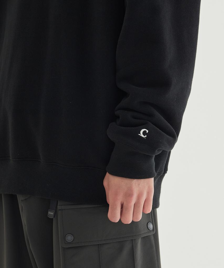 COVERNAT Small Logo Fleece-Lined Sweatshirt Black