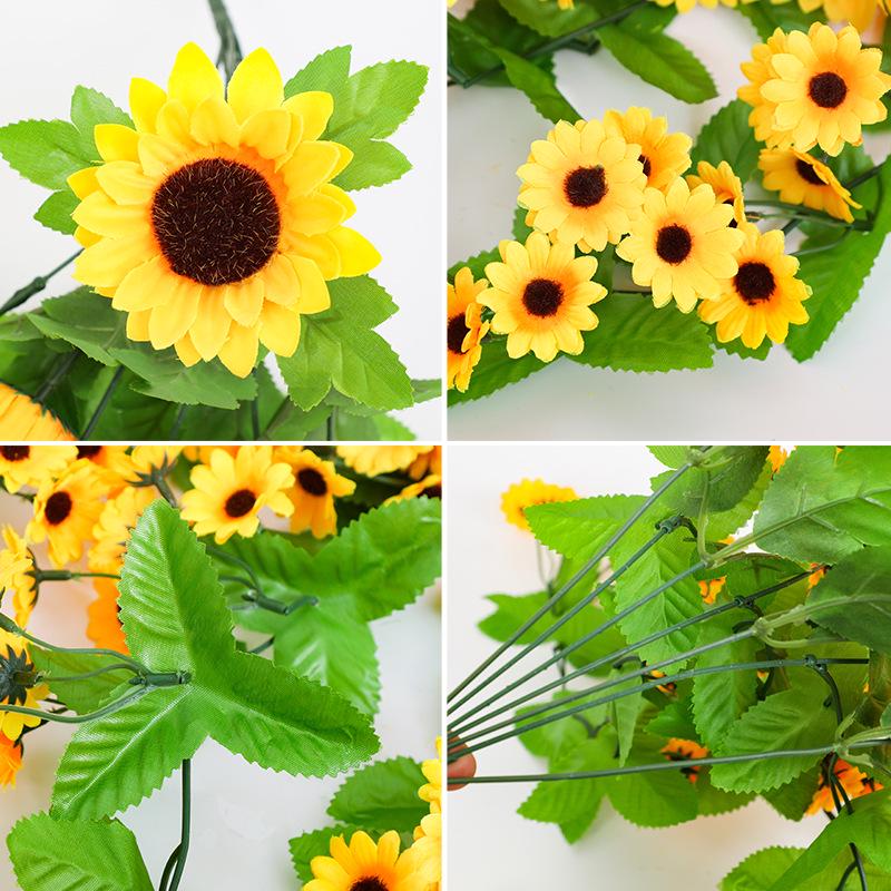 Sunflower Wall Hanging Basket - Artificial Vine for Indoor Decor