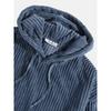 Men's Hoodie with Thick Corduroy Long Sleeves and Solid Color Kangaroo Pockets, Hanging Shoulder Hooded Sweatshirt
