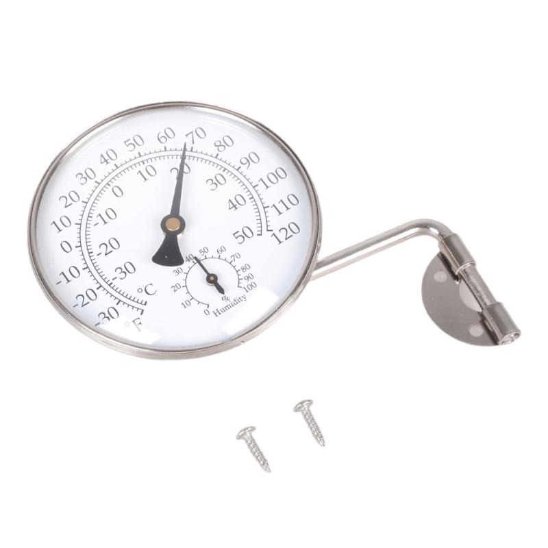 

100mm Copper Glass Thermometers Humidness Meter Silver Brushed Plate Suitable for Laboratory Home Use Easy Installation 1