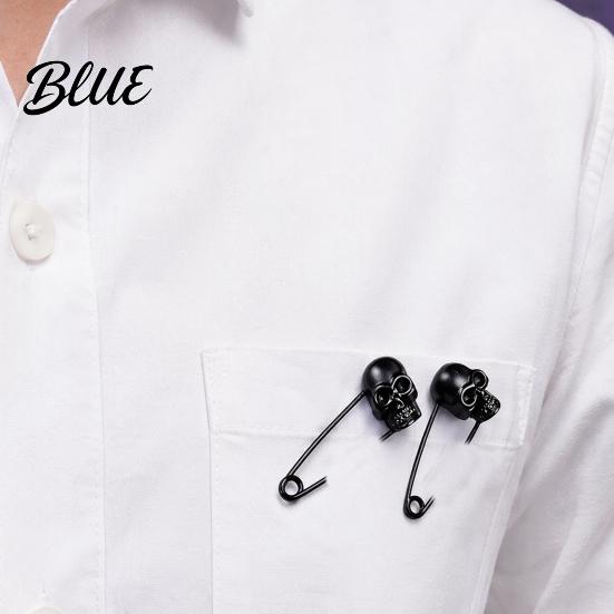Halloween Brooch Skull Brooch Safety Pin with Lock Design 3D Alloy Accessory Carving Punk for Jackets Lapels Backpacks Gift Durable Metal