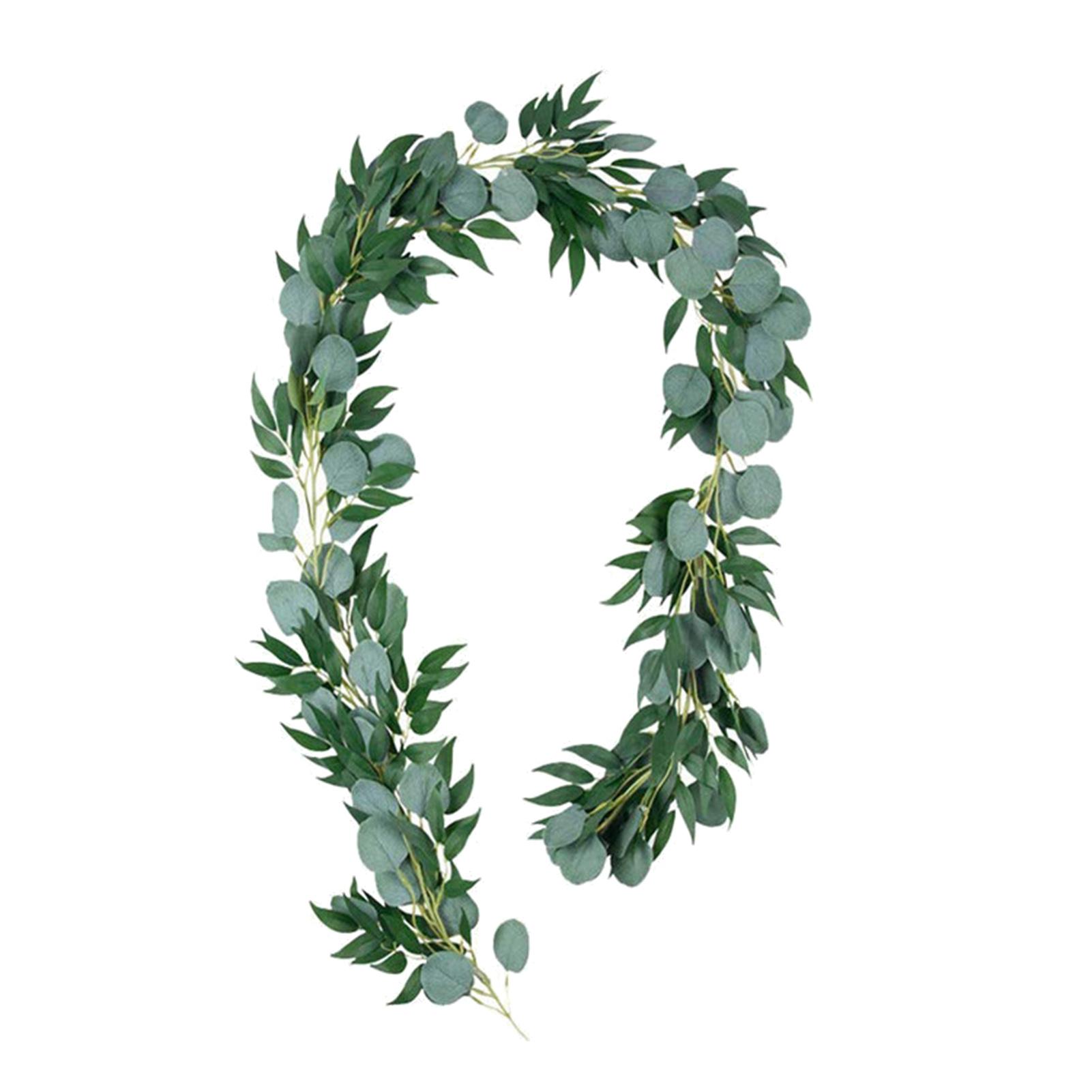 

TK 2 м искусственная гирлянда из эвкалипта, подвесные искусственные листья плюща, виноградная лоза, свадебный декор зелёный