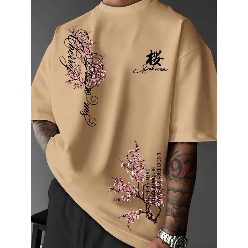 European and American men's Gothic summer personalized letter print soft and breathable round neck T-shirt outdoor urban top