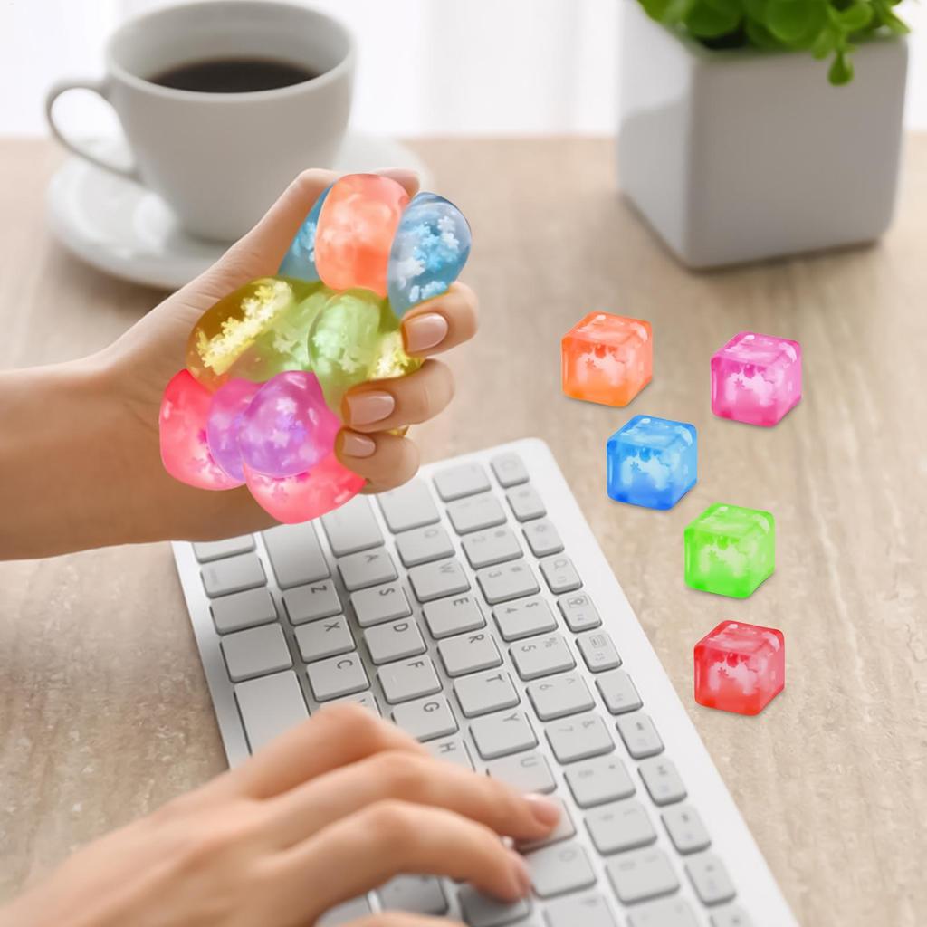 Fidget Stress Cube Squeeze Sensory Toys Stress Relief Relaxation Fidget Blocks for Kids Aldult Men Women Anxiety Relief (Random
