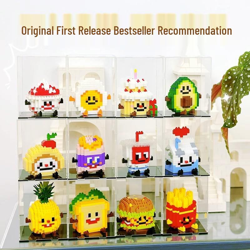 Compatible with LEGO: Fries, Hamburger, Fruit Educational Micro-Particle Building Blocks