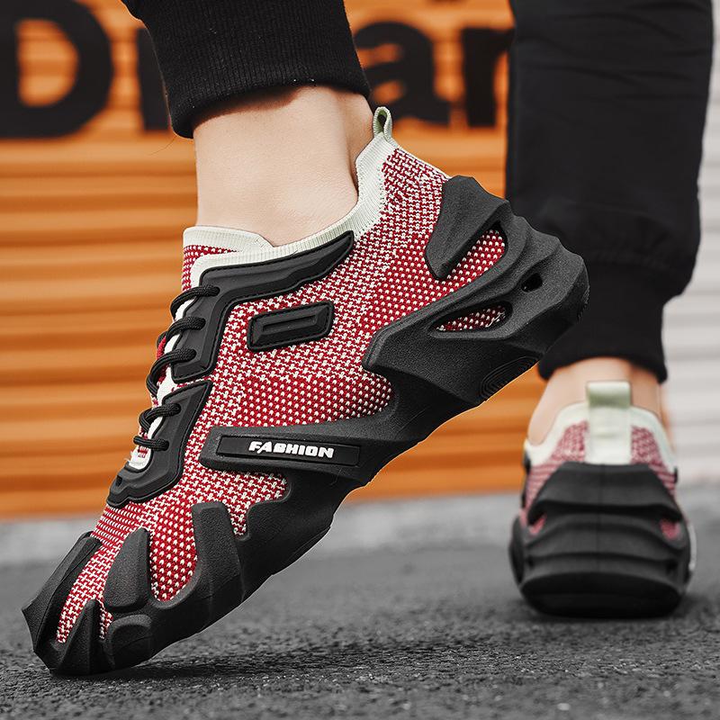 

2025 summer foreign trade socks shoes volcanic bottom 450 small cage bag octopus coconut men s flying knitting casual sports shoes 44 червоний
