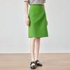[Same As In the Mall] Spring and Autumn Mid Waist Straight Tube Half Body Skirt Simple Back Middle Fork Look Skinny Bag Skirt