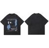 Hip Hop  Washed Black TShirt Streetwear Vintage Graphic Escape T Shirt Cotton Hipster Unisex Tshirt Men Tops Tees YK Dope