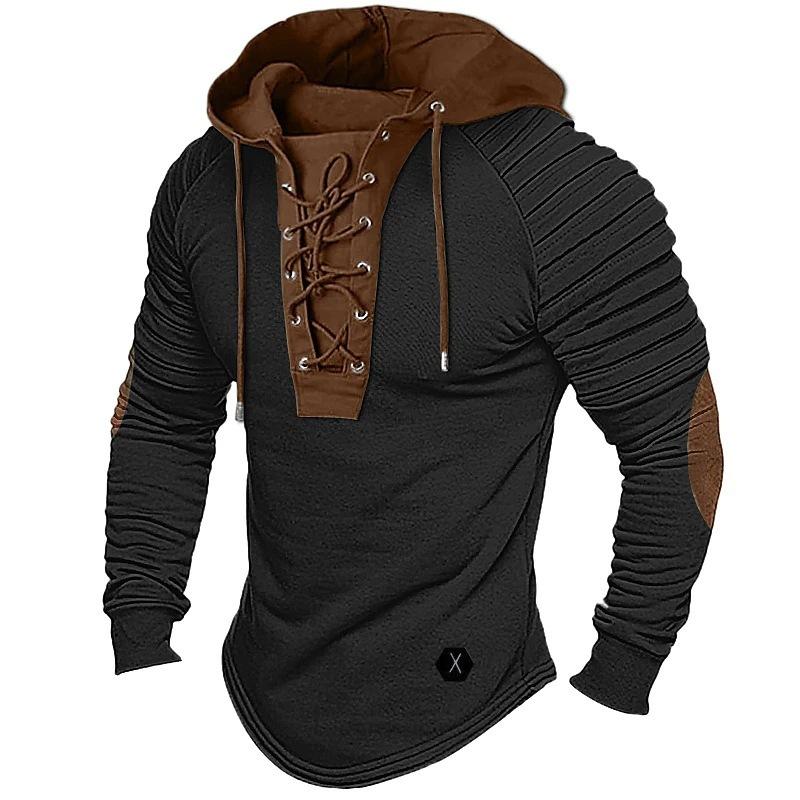 Men S Solid Color Hooded Long Sleeve T Shirt Casual Basic Top