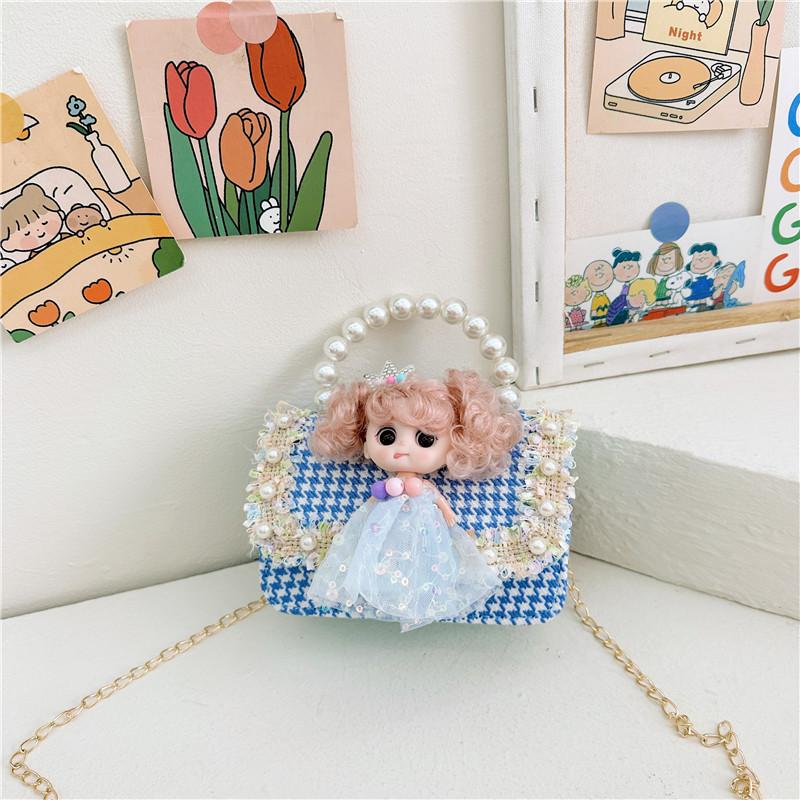 Cute Princess Children's Bag With Stylish Pearl Handle For Little Girls In Colorful Options