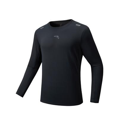 Laufserie Feuchtigkeitstransportierend Schnelltrocknend Langarm Strickshirt Frühjahr 2026 T-Shirt Herren Oberteile Dunkelgrau 952615401-4