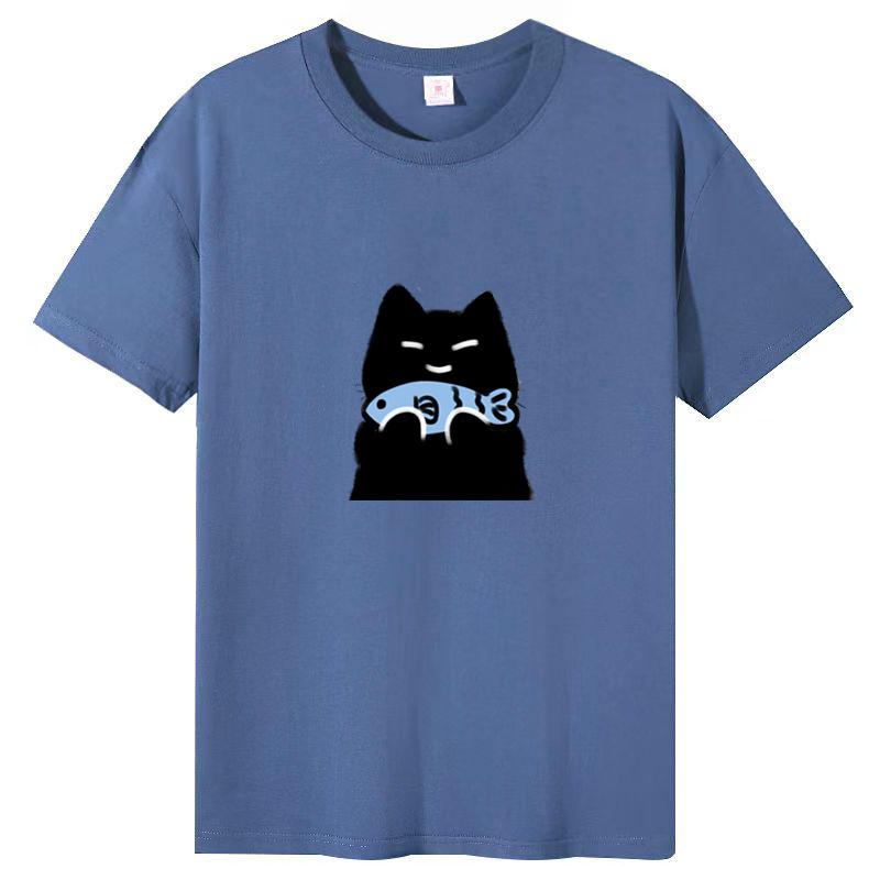 Dámské léto Populární tričko s krátkým rukávem Bavlna Prodyšné Volný top Potištěné tričko Ležérní