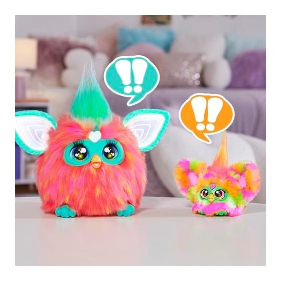 Furby Fur Bullets Party Mini Friend Over 45 Sounds, Furby Language, Electric Plush Toy, Ages 6+, Multicolor G0400 Genuine Product