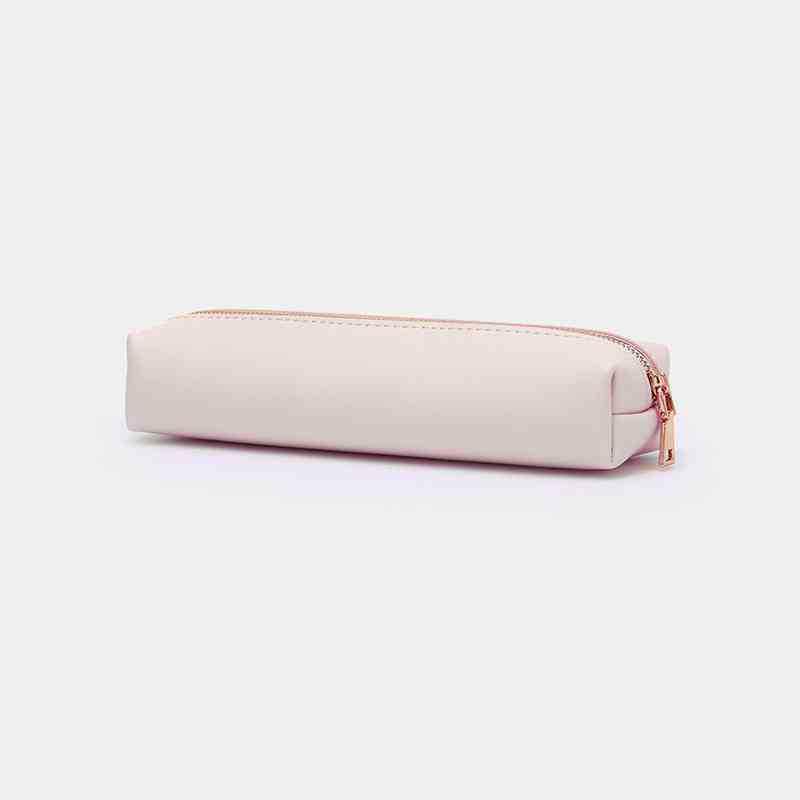 Pu Leather Pen Bag Water Dirt-Proof Storage Bag Large Capacity Pencil Case Simple Stationery Box