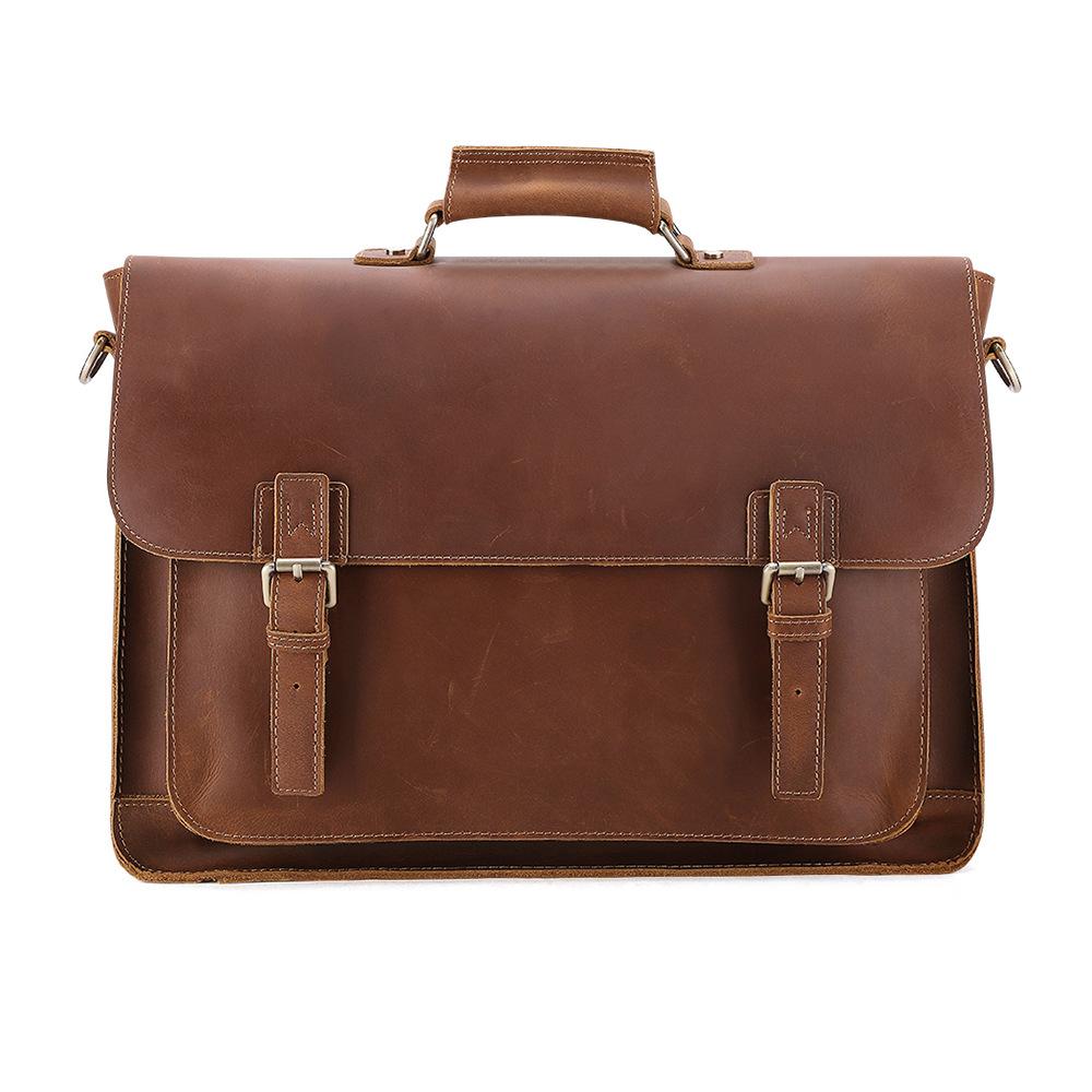 

Мужской портфель Мужская высококлассная деловая сумка Кожа Crazy Horse Мужская сумка Натуральная кожа Сумка для компьютера коричневый