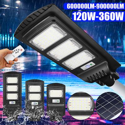 120W/240W/360W 7000K LED Solar Panel Street Light with Remote Control Radar PIR Motion Sensor Wall Area Security Lamp