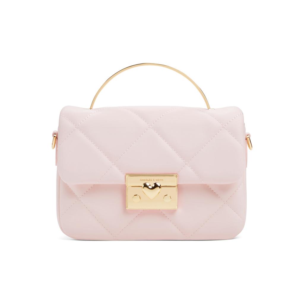 CHARLES&KEITH PU Crossbody Handbag Small Women's Pink/Cream Milk White/Black CK17-50671661