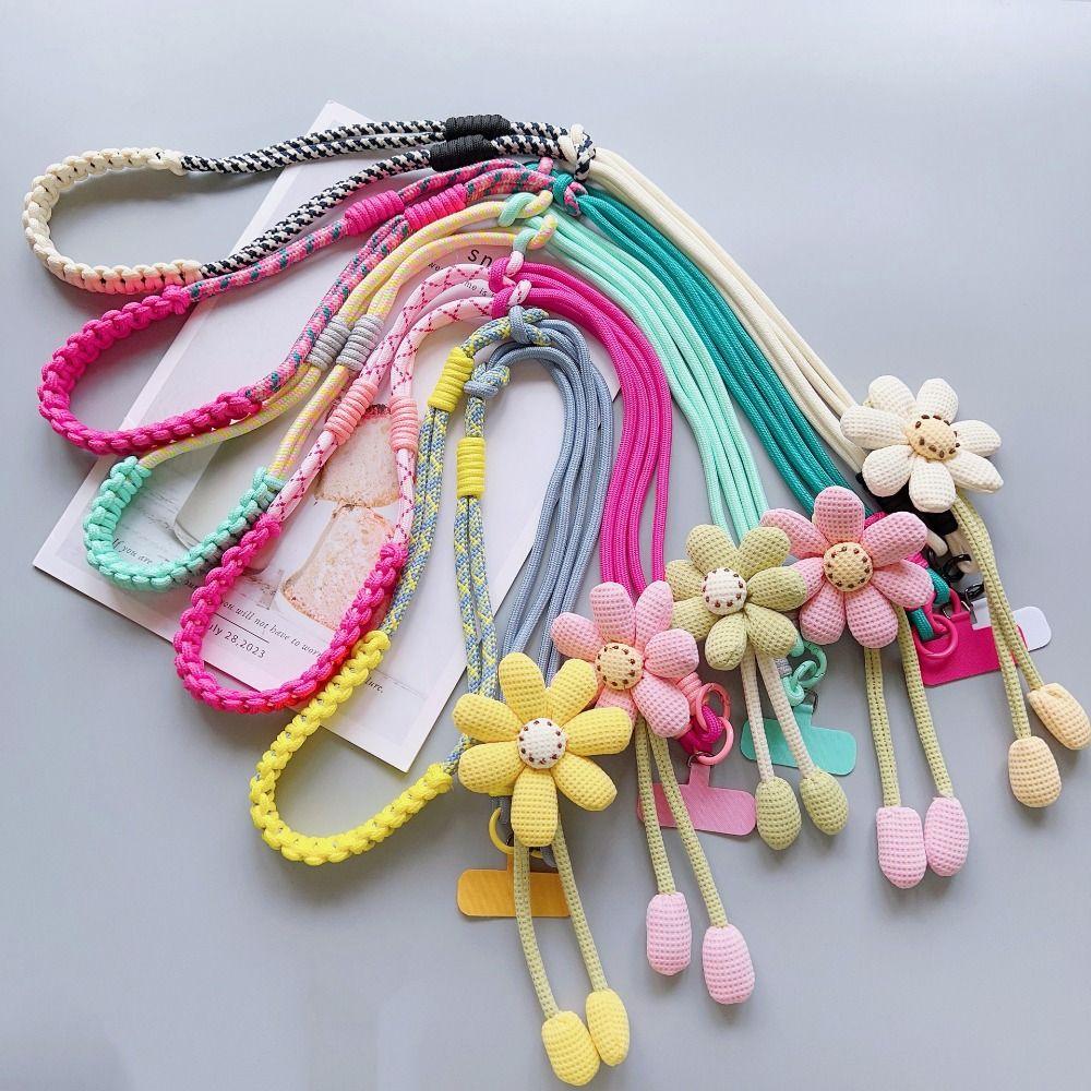 Detachable Mobile Phone Lanyard Flower Phone Neck Straps Crossbody Phone Strap  Lanyard Patch