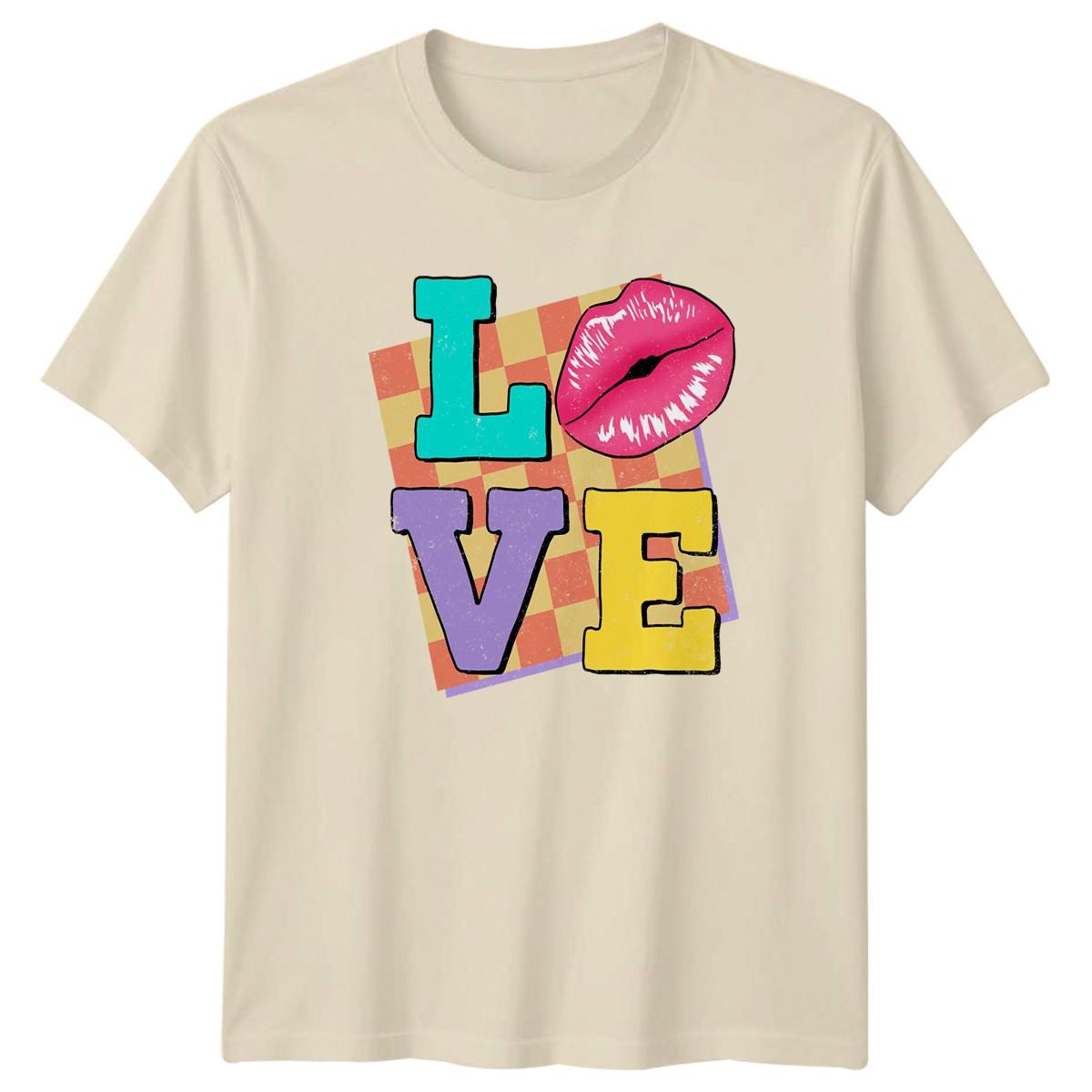 Love T-Shirt Retro Pop Art Valentines Day Gift For Him And Her XXL