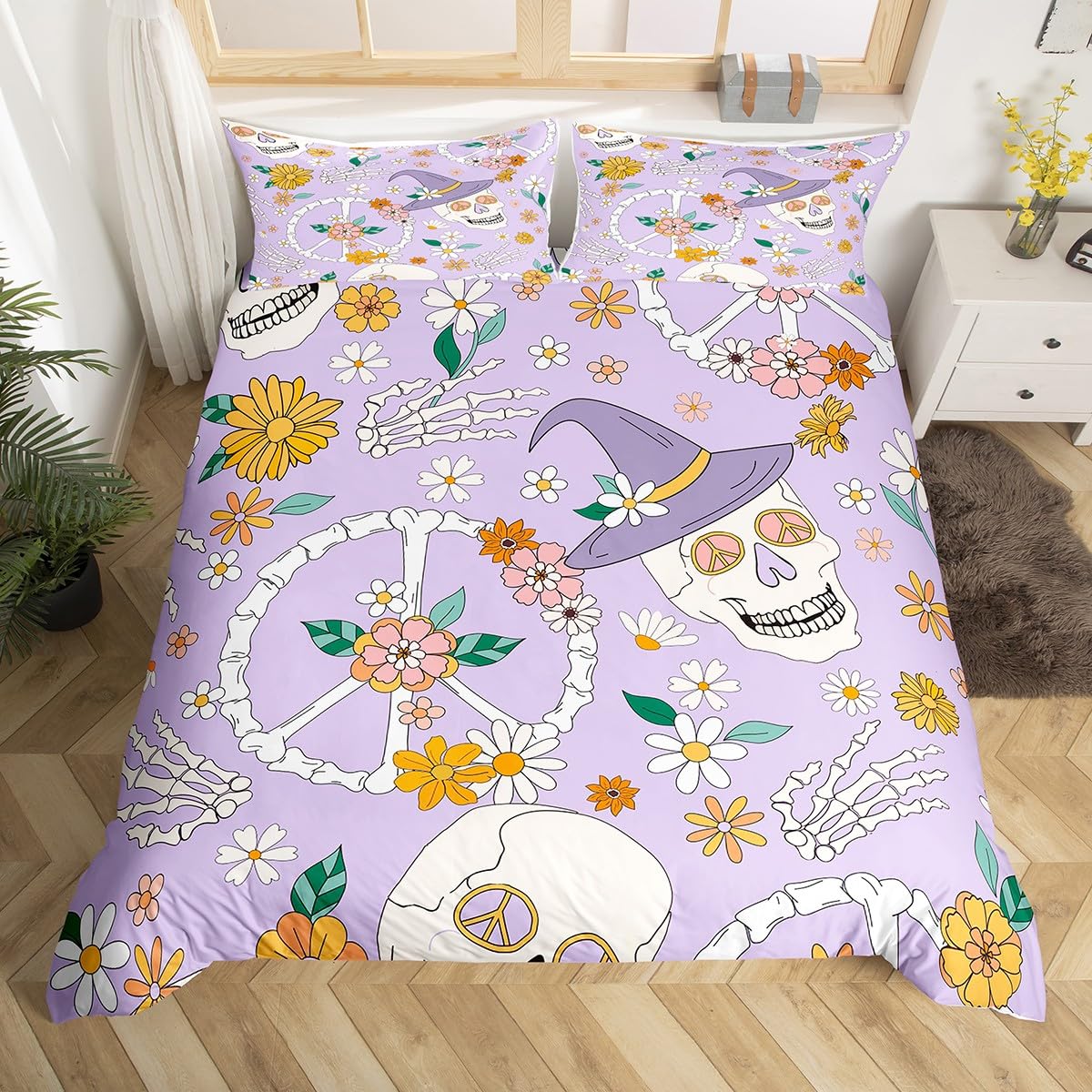 

Хэллоуинский Постельный Комплект Готические Замки Деревья Тыквы Пододеяльник Жуткие Совы Кошки Летучие Мыши Покрывало Чехол на Одеяло Ночь Ужасов Чехол на Одеяло EU Single(135x200cm)