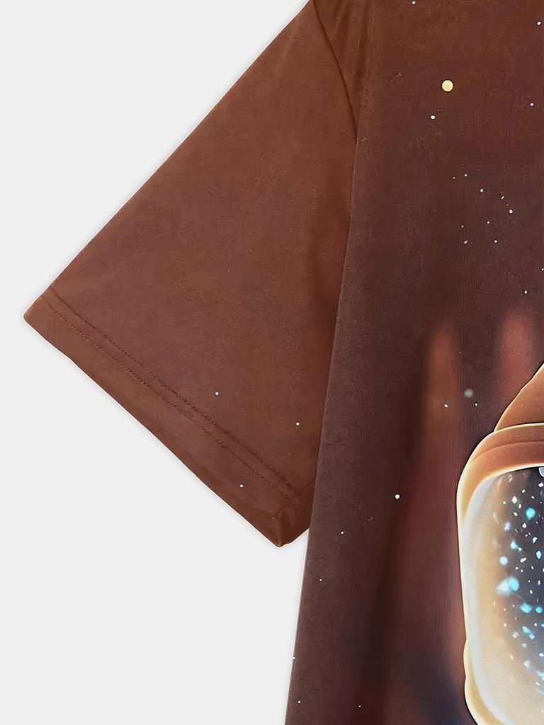 2024 Καλοκαίρι Νέο Παιδικό T-shirt Χαριτωμένο Αστροναύτης 3D Print Μπλουζάκια Τοπ Αγόρι Στρογγυλή Λαιμόκοψη Casual Κοντομάνικο Άνετο T-shirt